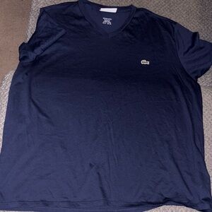 Lacoste Dark Blue Tee with Crocodile Logo